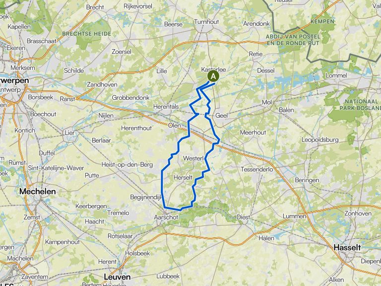 20250814-Kasterlee-Olen-Gijmel-Blauberg-79Km | rit | Komoot